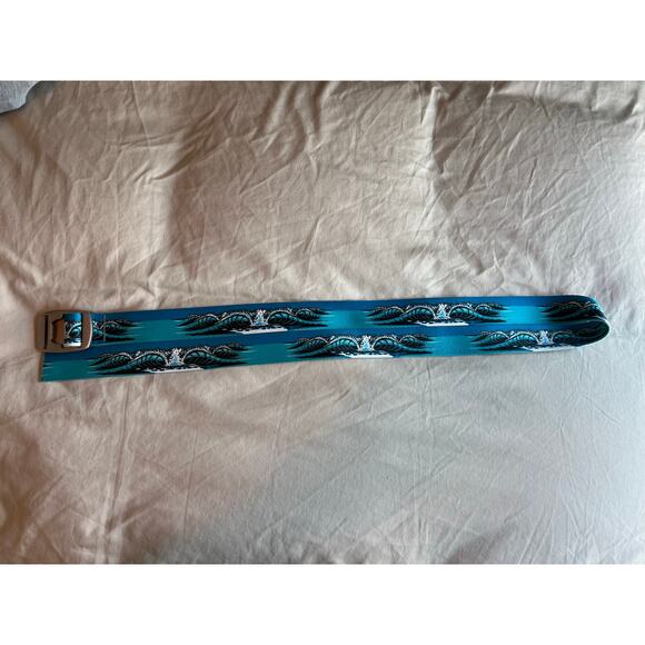 Adult croakies belt with bottle opener waves 52" long webbing artisian NWOT - Picture 2 of 4